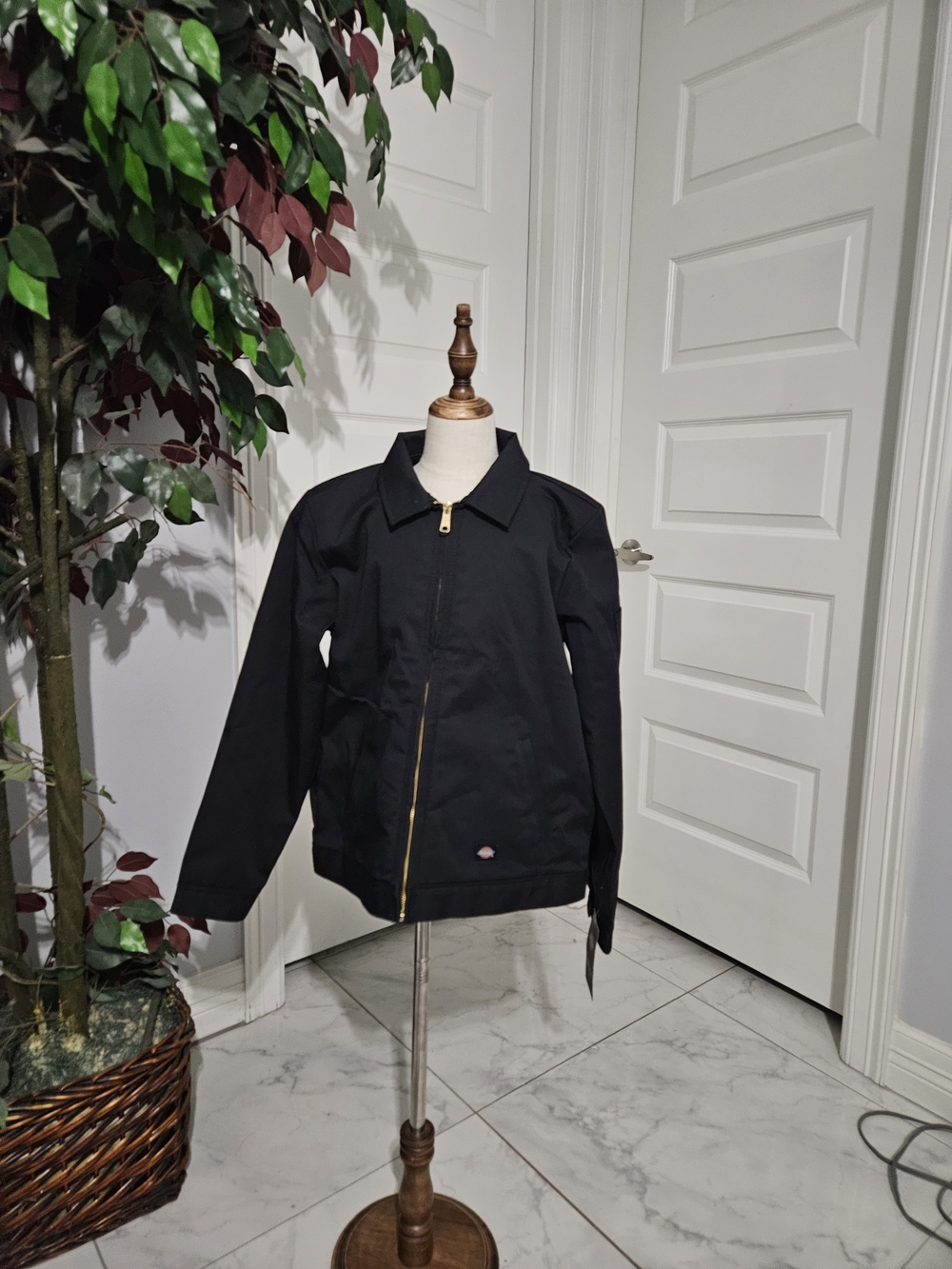 Dickies Black Kids Raincoat with Gold Zipper